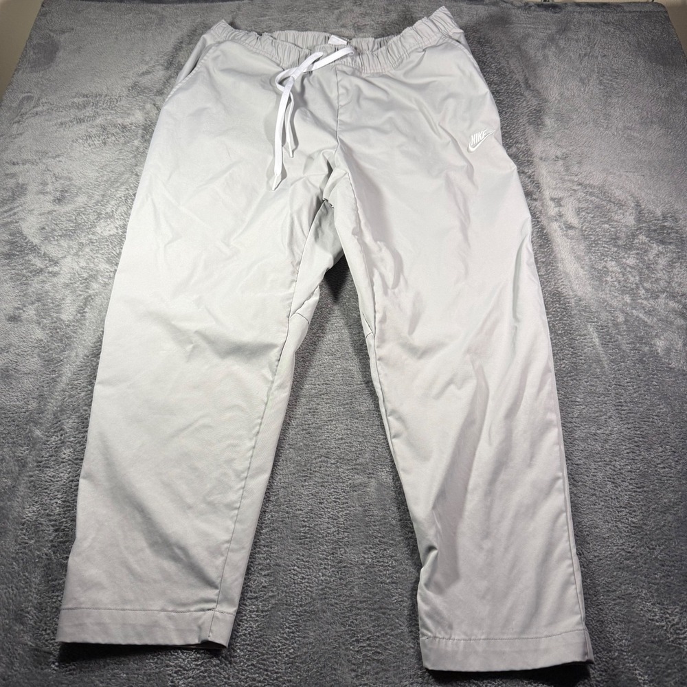 Nike Sportswear Mens XXL Light Gray Woven Drawstring Straight Leg Pants Futura